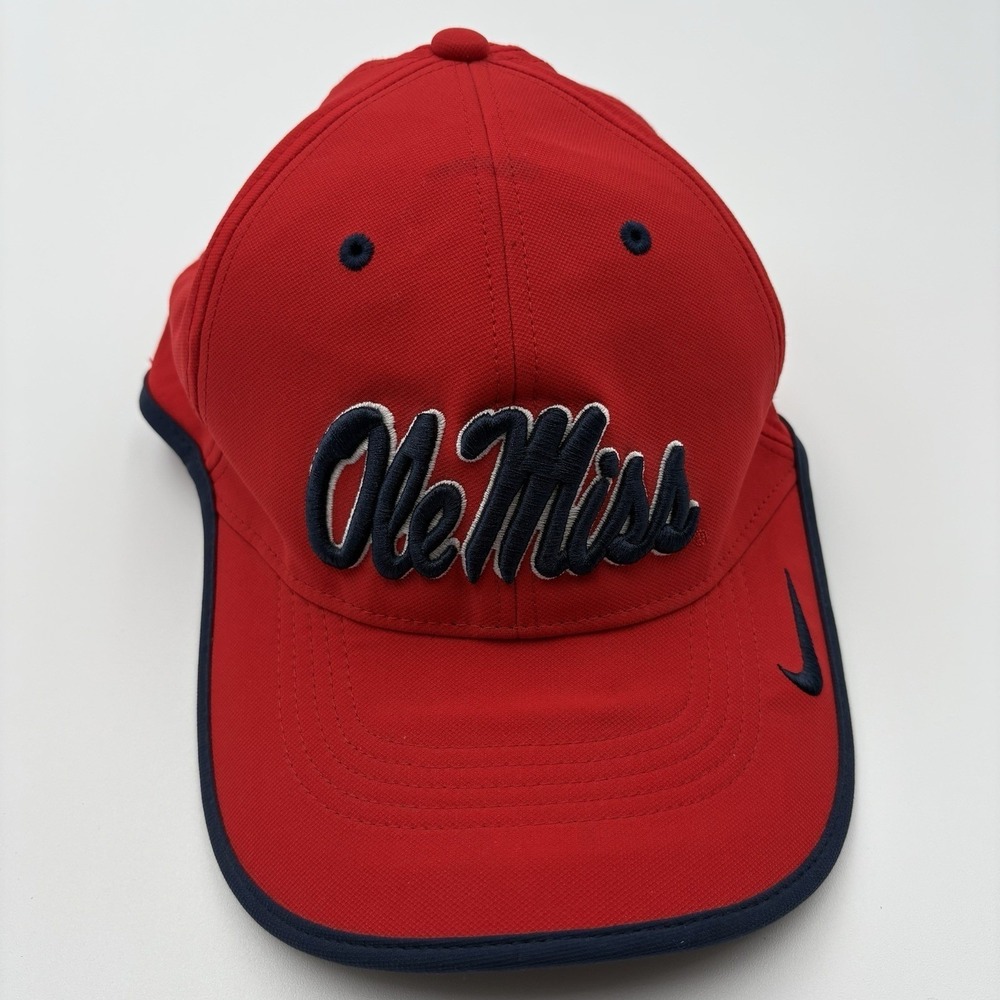 Nike‎ Ole Miss Rebels Hat Legacy 91 Dri-Fit Red Adjustable Strapback Cap